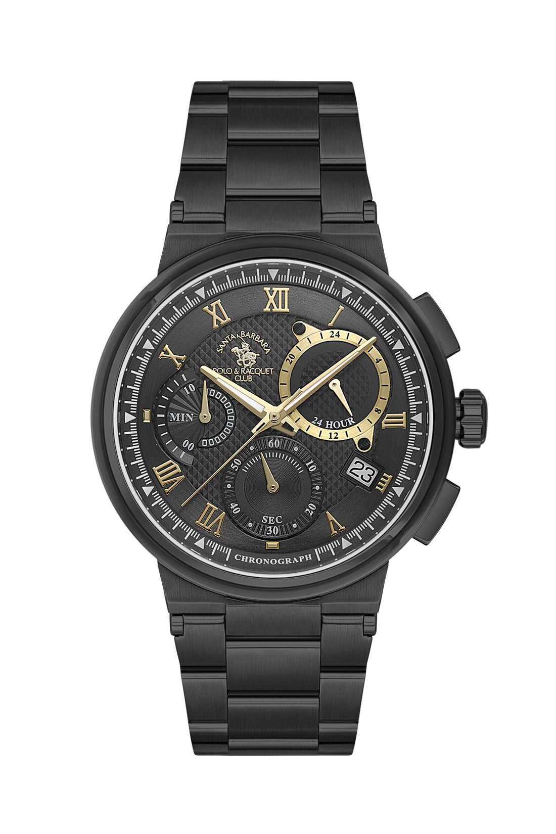 Santa Barbara Polo &amp; Racquet Club Quartz Black Dial Analog Watch For - Gents SB.1.10705-5