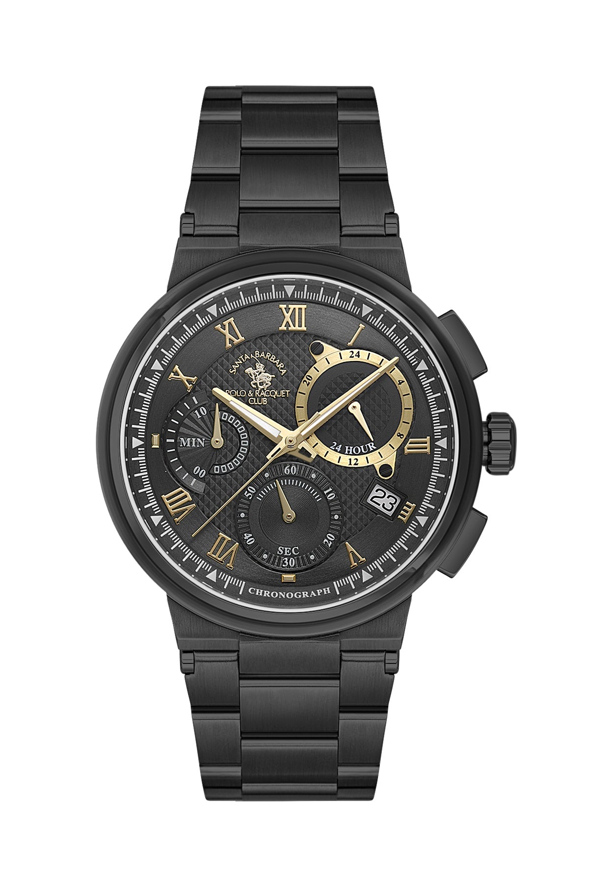 Santa Barbara Polo &amp; Racquet Club Quartz Black Dial Analog Watch For - Gents SB.1.10705-5