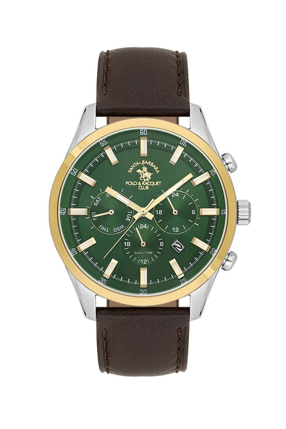 Santa Barbara Polo &amp; racquet Club Quartz  Green Dial Analog Watch For -  Gents SB.1.10710-4