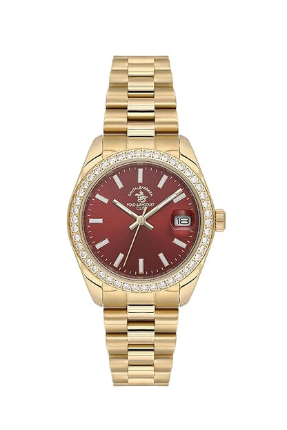 Santa Barbara Polo &amp; Racquet Club Quartz Red Dial Analog Watch For - Ladies SB.4.10017-3