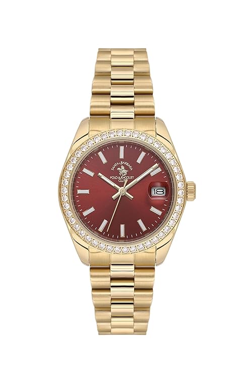 Santa Barbara Polo & Racquet Club Quartz Red Dial Analog Watch For - Ladies SB.4.10017-3