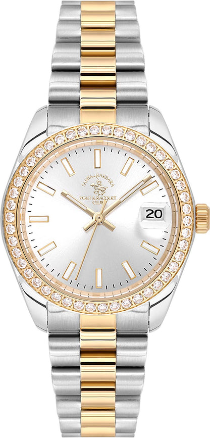 Santa Barbara Polo &amp; Racquet Club  Quartz Silver Dial Watch - For Gents SB.4.10017-4