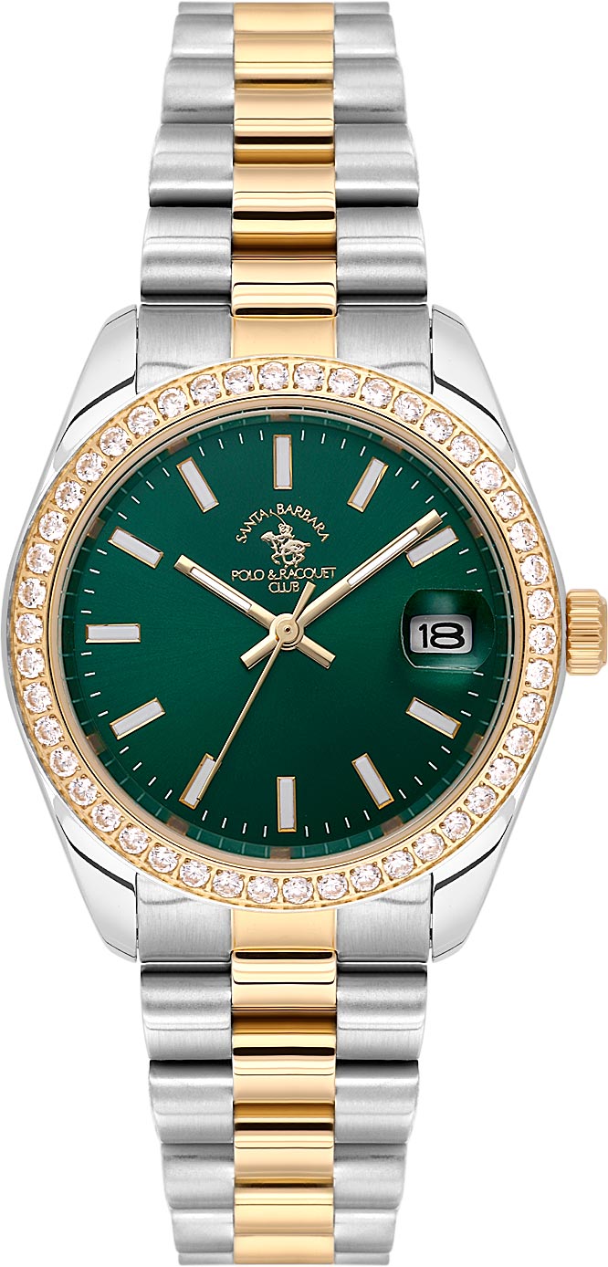 Santa Barbara Polo &amp; Racquet Club  Quartz Green Dial Watch - For Gents SB.4.10017-5
