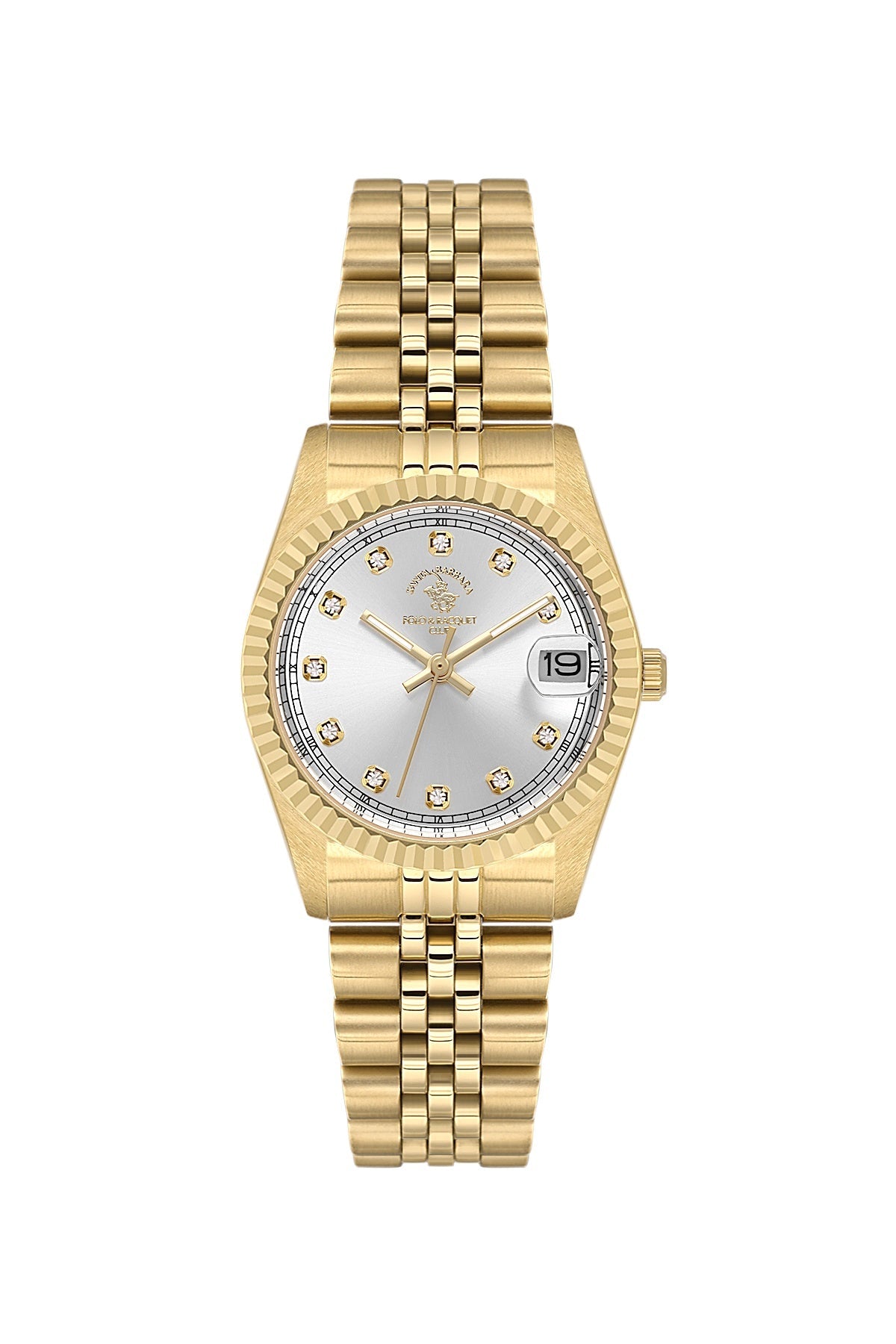 SANTA BARBARA POLO &amp; RACQUET CLUB Quartz 2115 Movement Silver Dial Analouge Watch For- Ladies SB.4.10034-2