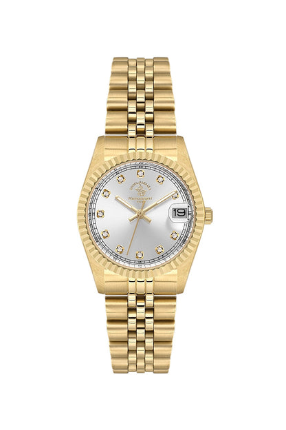 SANTA BARBARA POLO &amp; RACQUET CLUB Quartz 2115 Movement Silver Dial Analouge Watch For- Ladies SB.4.10034-2