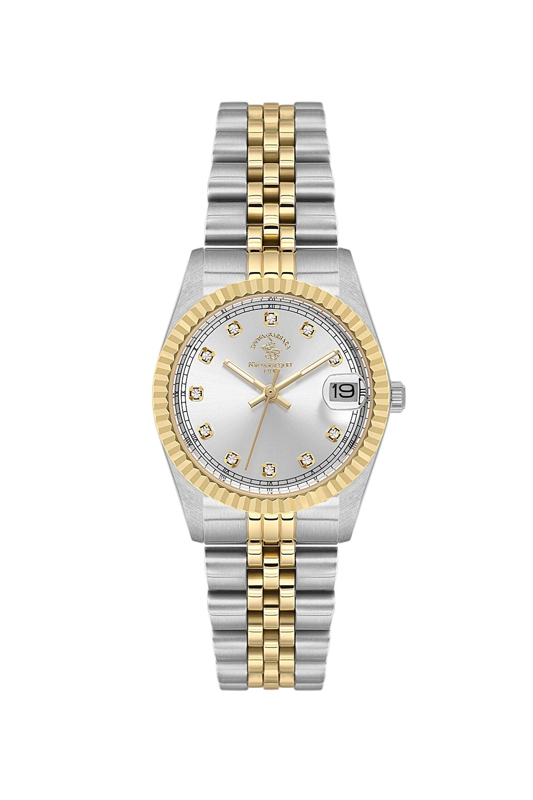 SANTA BARBARA POLO &amp; RACQUET CLUB Quartz 2115 Movement Silver Dial Analouge Watch For- Ladies SB.4.10034-3