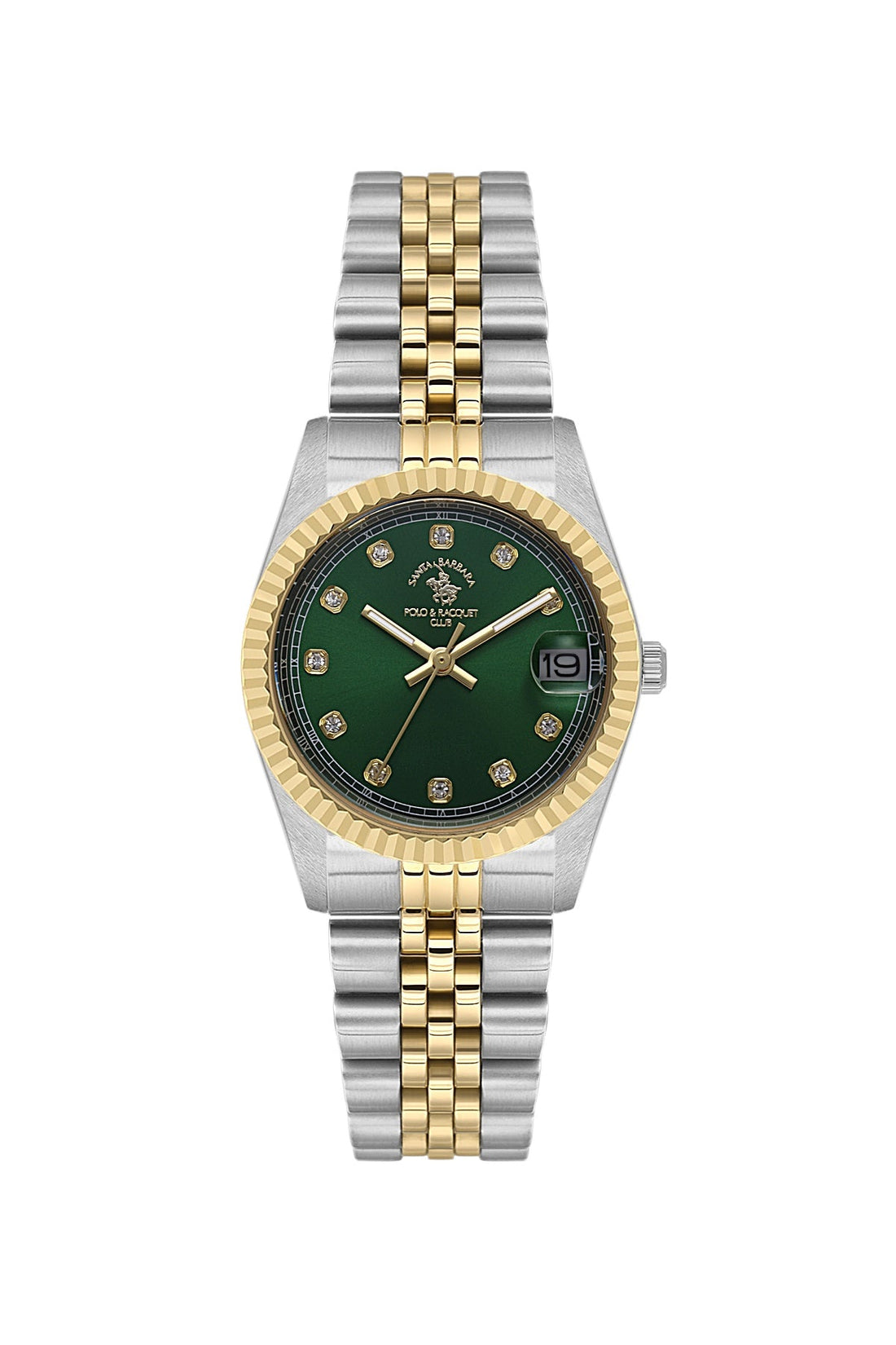 SANTA BARBARA POLO &amp; RACQUET CLUB Quartz 2115 Movement Green Dial Analouge Watch For- Ladies SB.4.10034-4