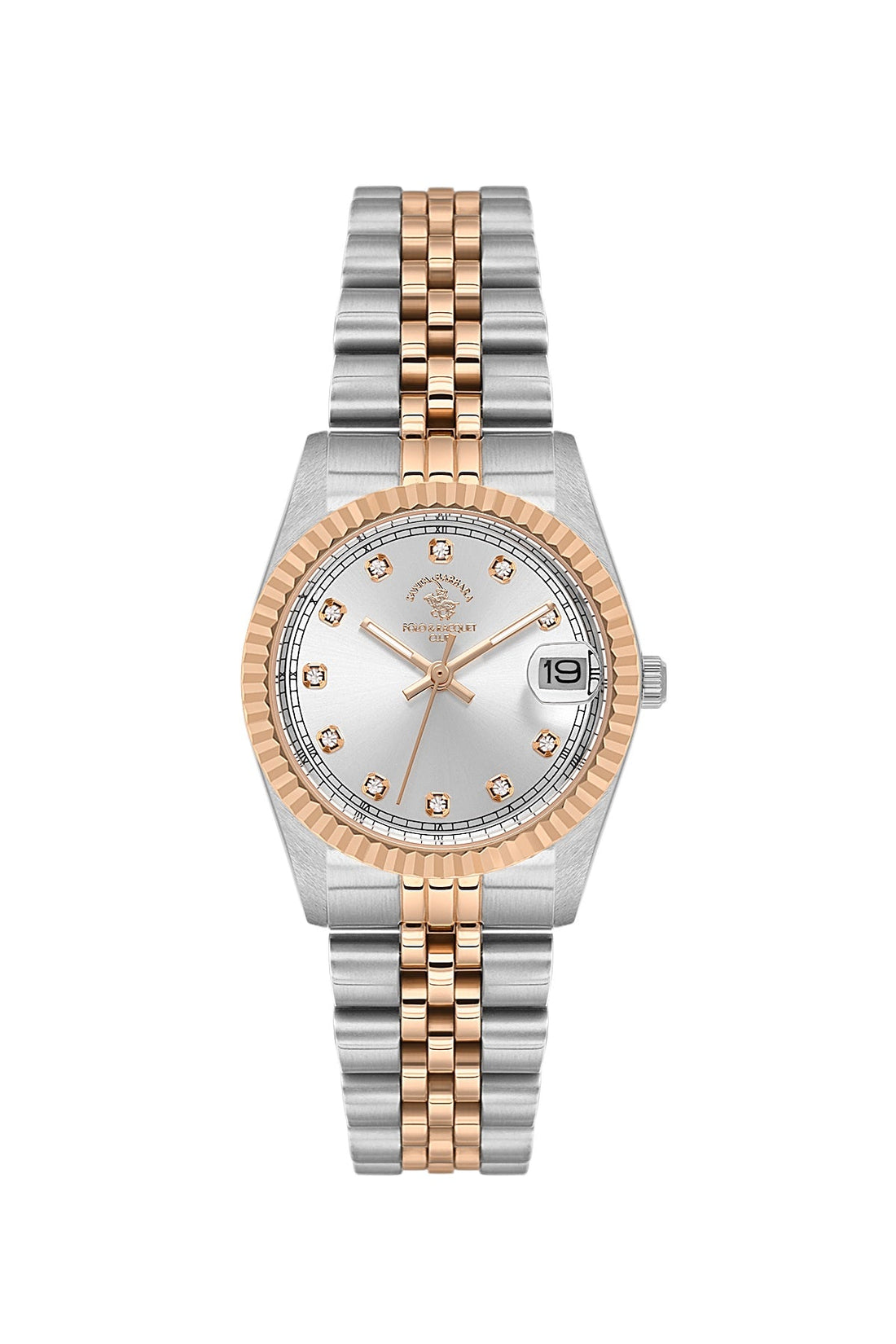 SANTA BARBARA POLO &amp; RACQUET CLUB Quartz 2115 Movement Silver Dial Analouge Watch For- Ladies SB.4.10034-5