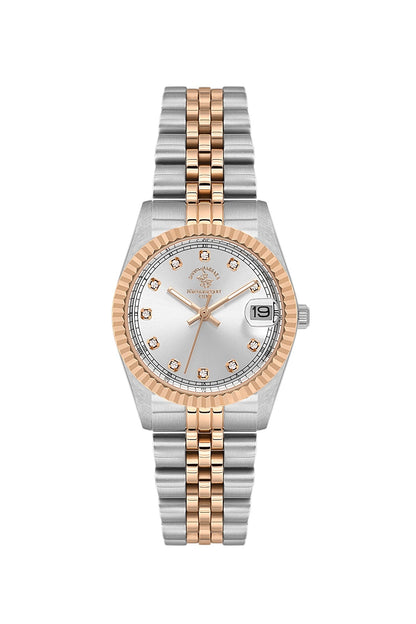 SANTA BARBARA POLO &amp; RACQUET CLUB Quartz 2115 Movement Silver Dial Analouge Watch For- Ladies SB.4.10034-5