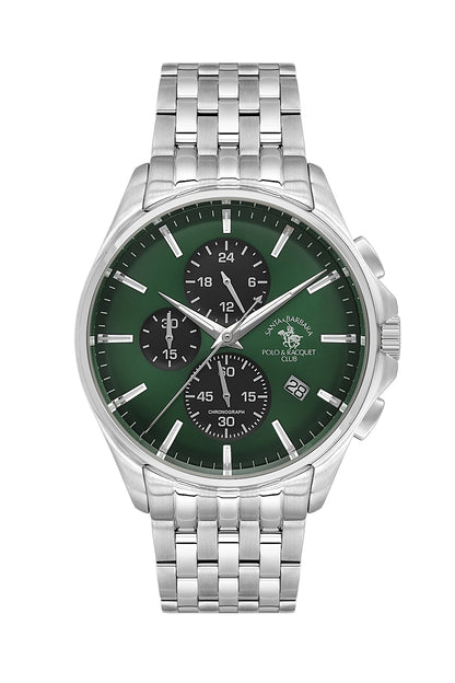 Santa Barbara Polo &amp; Racquet Club Quartz Green Dial Analog Watch For - Gents SB.4.10041-4