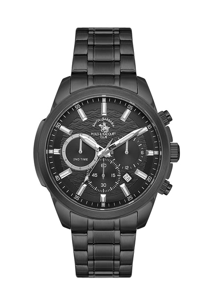 Santa Barbara Polo &amp; Racquet Club Quartz Black Dial Analog Watch For - Gents SB.4.10047-7