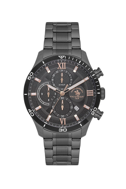 Santa Barbara Polo &amp; racquet Club Quartz  Black Dial Analog Watch For -  Gents SB.4.10048-6