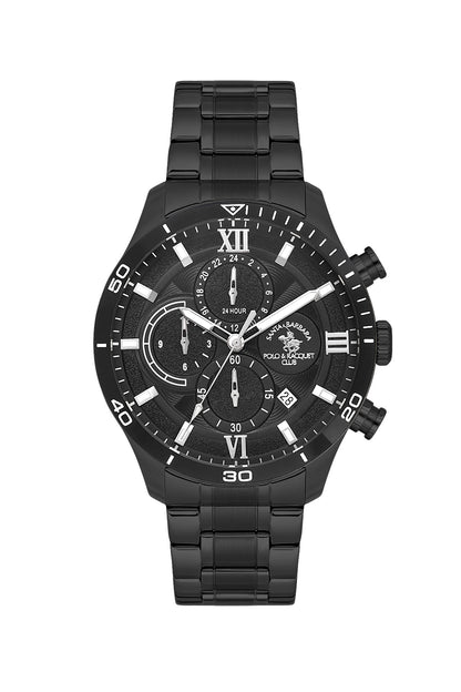 Santa Barbara Polo &amp; racquet Club Quartz  Black Dial Analog Watch For -  Gents SB.4.10048-7