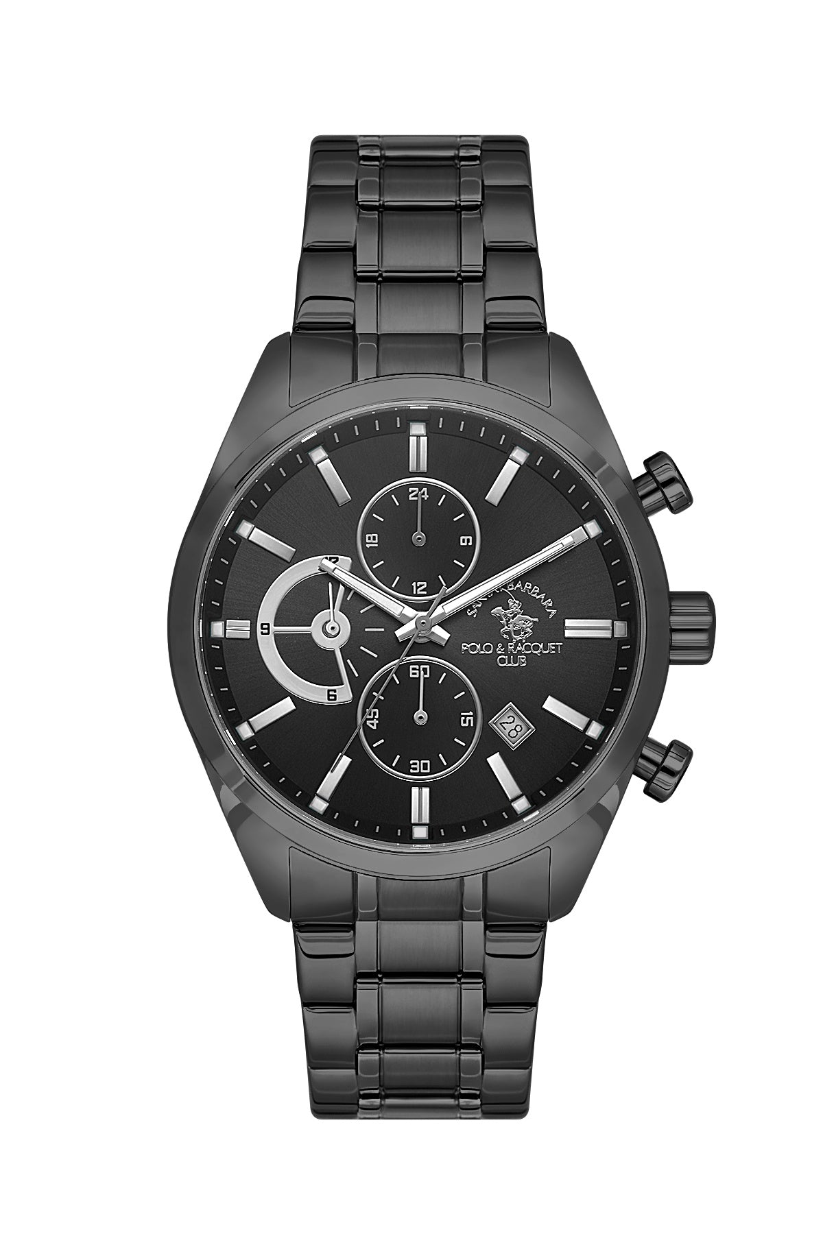 Santa Barbara Polo &amp; Racquet Club Quartz Black Dial Analog Watch For - Gents SB.4.10051-7