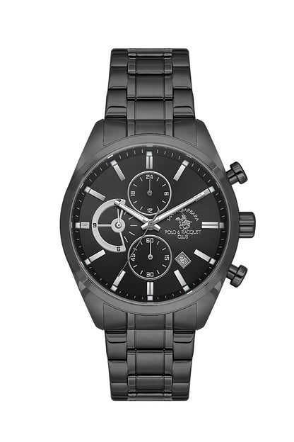 Santa Barbara Polo &amp; Racquet Club Quartz Black Dial Analog Watch For - Gents SB.4.10051-7