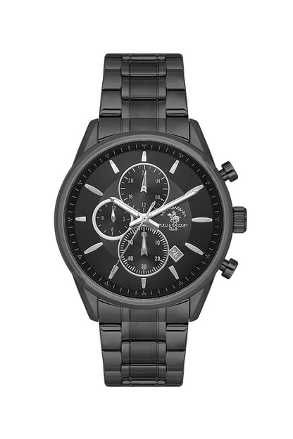 Santa Barbara Polo &amp; racquet Club Quartz  Black Dial Analog Watch For -  Gents SB.4.10052-6