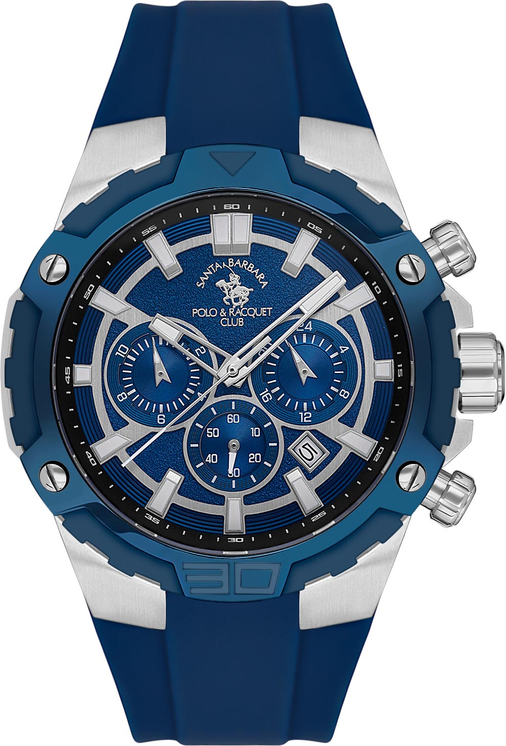 Santa Barbara Polo &amp; Racquet Club Quartz Blue Dial Analog Watch For -Gents SB.5.10002-3