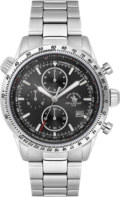 Santa Barbara Polo &amp; Racquet Club  Quartz Black Dial Watch - For Gents SB.5.10003-1