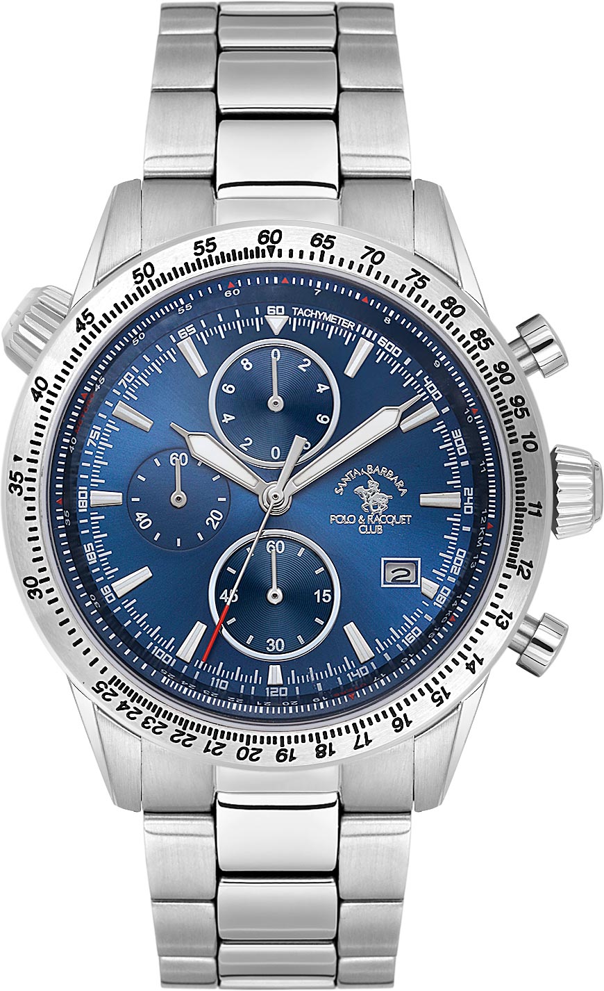 Santa Barbara Polo &amp; Racquet Club  Quartz Blue Dial Watch - For Gents SB.5.10003-2
