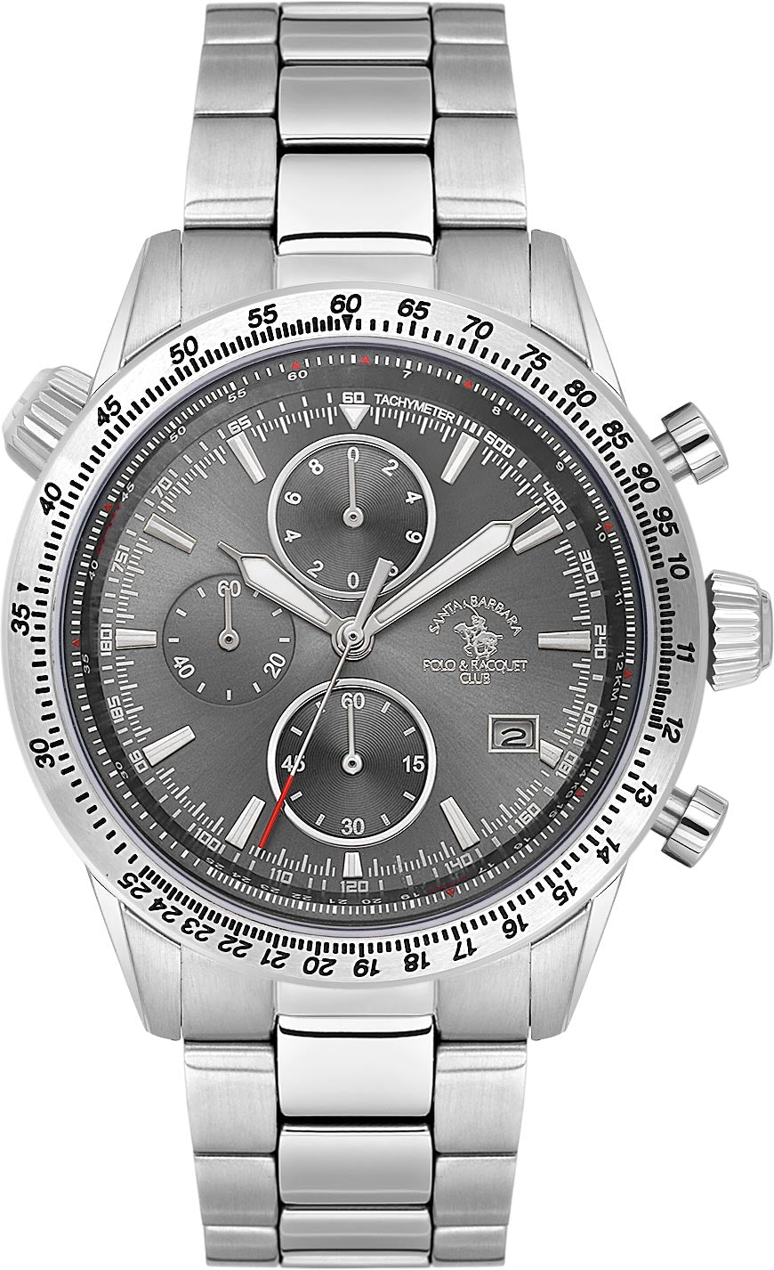 Santa Barbara Polo &amp; Racquet Club  Quartz Grey Dial Watch - For Gents SB.5.10003-3