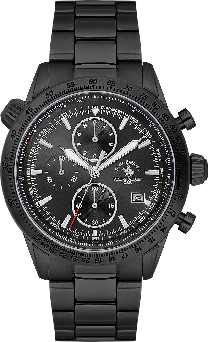 Santa Barbara Polo &amp; Racquet Club  Quartz Black Dial Watch - For Gents SB.5.10003-5