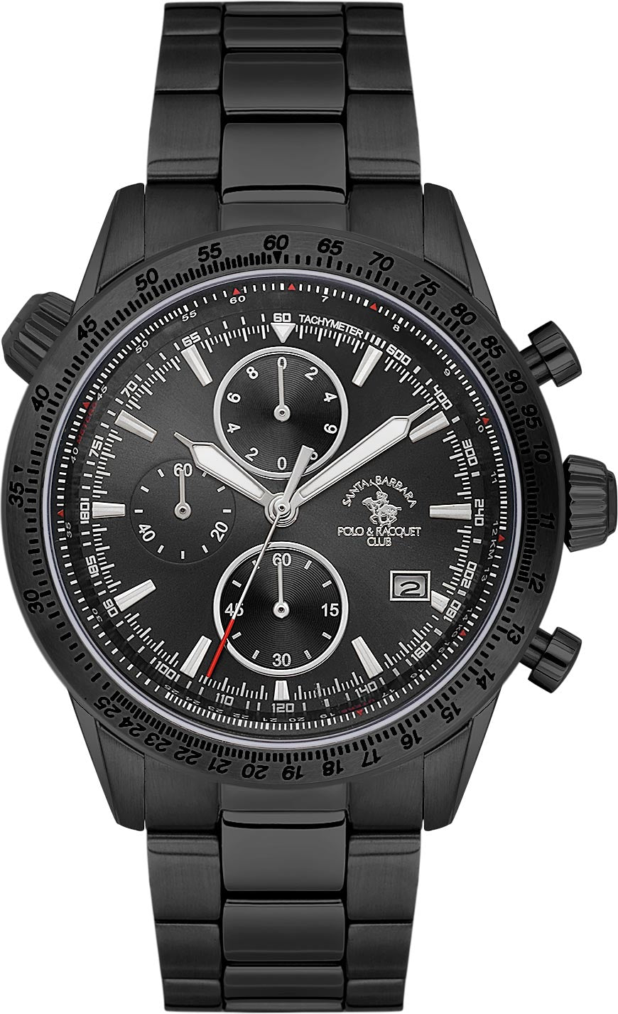 Santa Barbara Polo & Racquet Club  Quartz Black Dial Watch - For Gents SB.5.10003-5