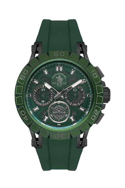 Santa Barbara Polo &amp; Racquet Club Quartz Green Dial Analog Watch For - Gents SB.5.10004-1