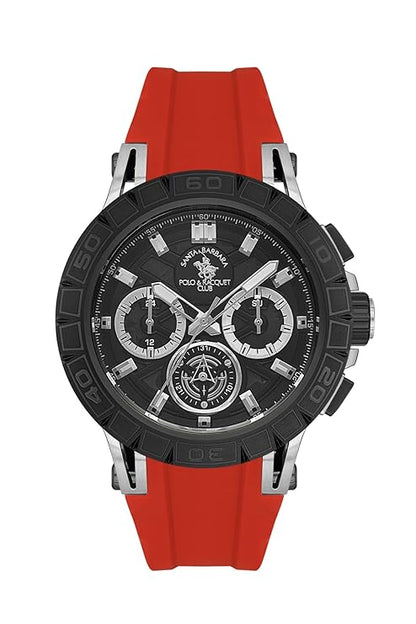 Santa Barbara Polo &amp; Racquet Club Quartz Black Dial Analog Watch For - Gents SB.5.10004-6