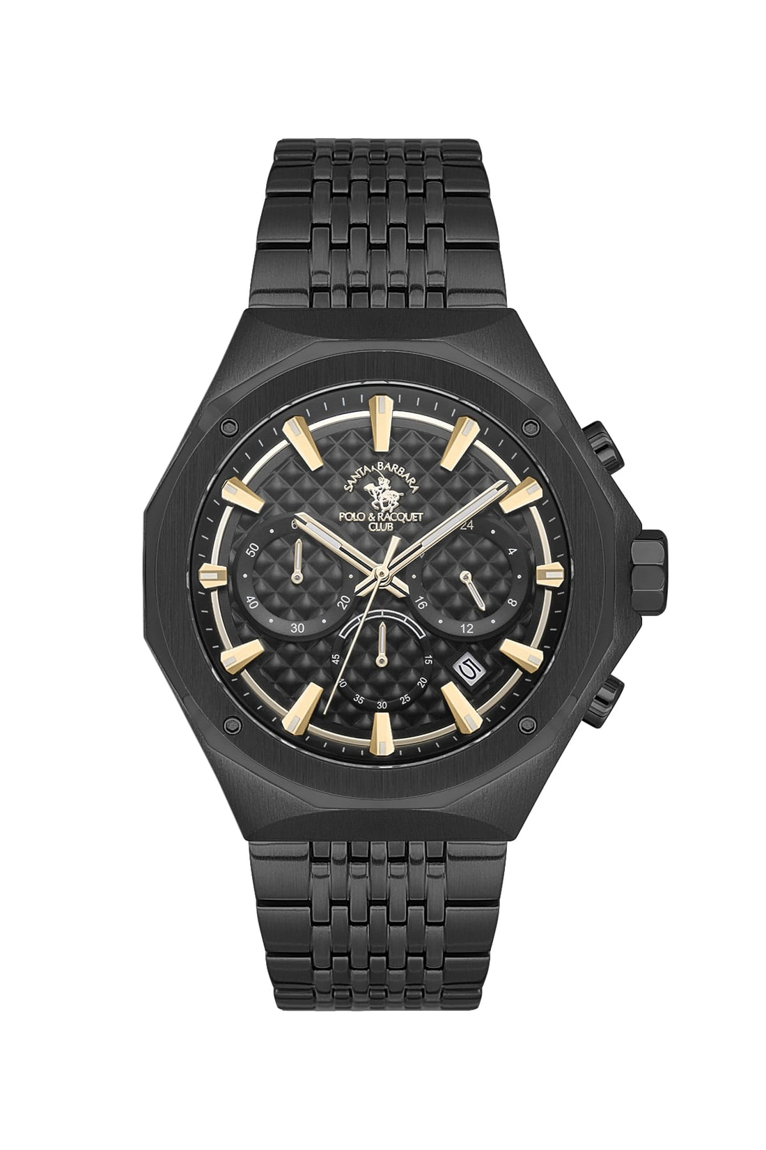 Santa Barbara Polo &amp; Racquet Club  Quartz Black Dial Watch For -  Gents SB.5.10005-5