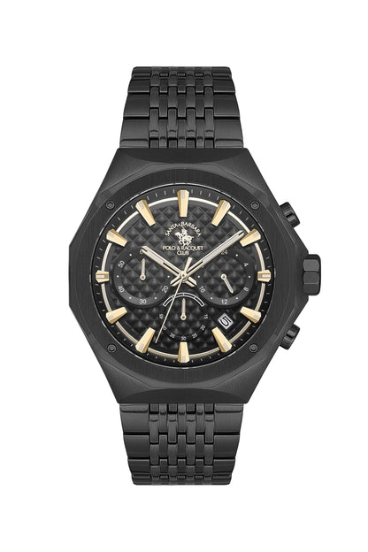 Santa Barbara Polo &amp; Racquet Club  Quartz Black Dial Watch For -  Gents SB.5.10005-5