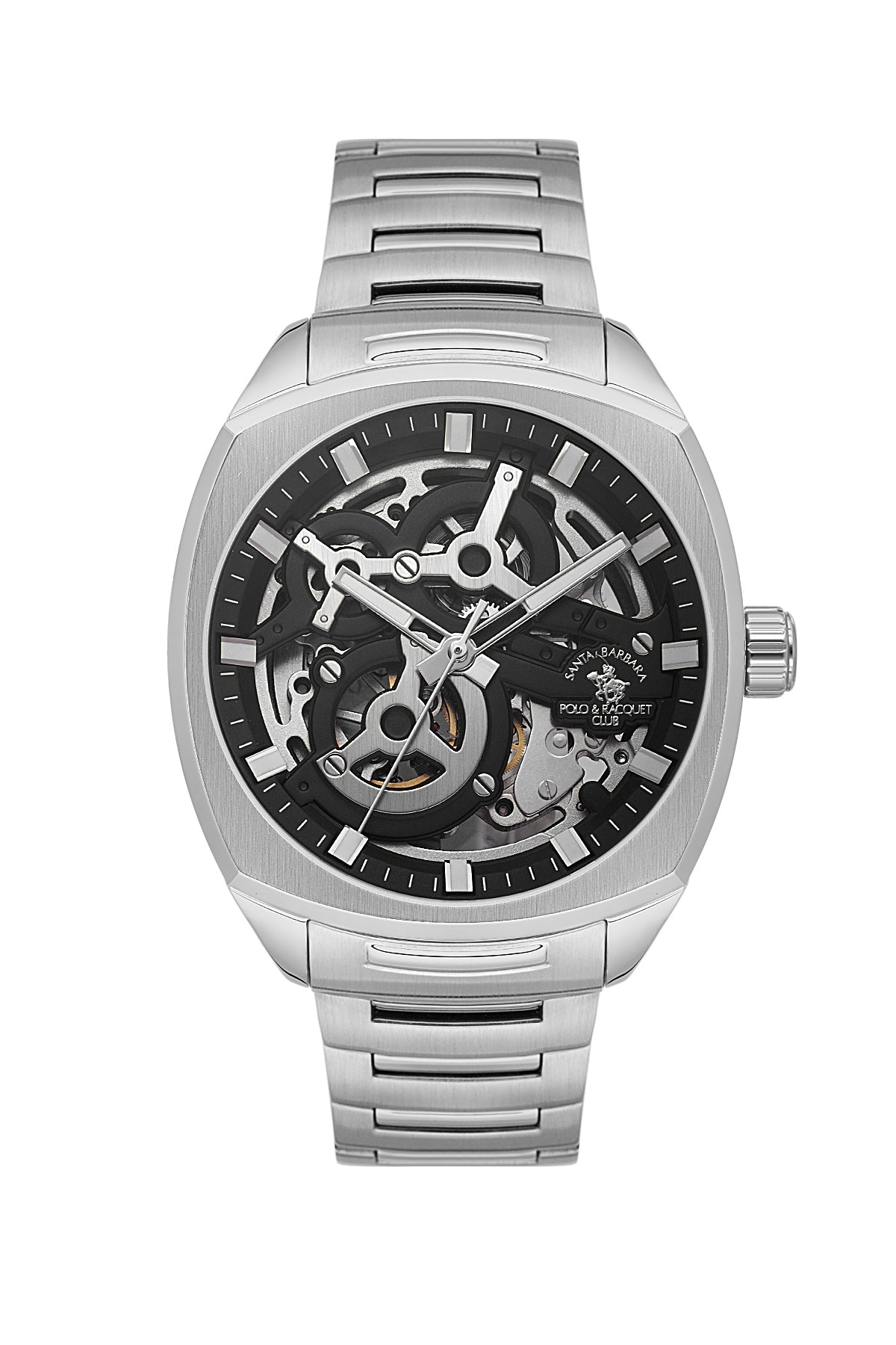 SANTA BARBARA POLO &amp; RACQUET CLUB Automatic TY2809 Movement Black Dial Analouge Watch For- Gents SB.5.10006-2.