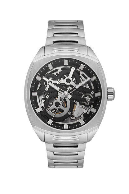 SANTA BARBARA POLO &amp; RACQUET CLUB Automatic TY2809 Movement Black Dial Analouge Watch For- Gents SB.5.10006-2.