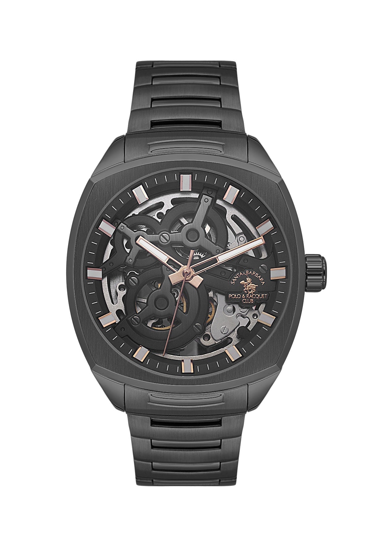 SANTA BARBARA POLO & RACQUET CLUB Automatic TY2809 Movement Black Dial Analouge Watch For- Gents SB.5.10006-4