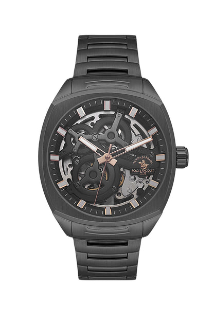 SANTA BARBARA POLO &amp; RACQUET CLUB Automatic TY2809 Movement Black Dial Analouge Watch For- Gents SB.5.10006-4