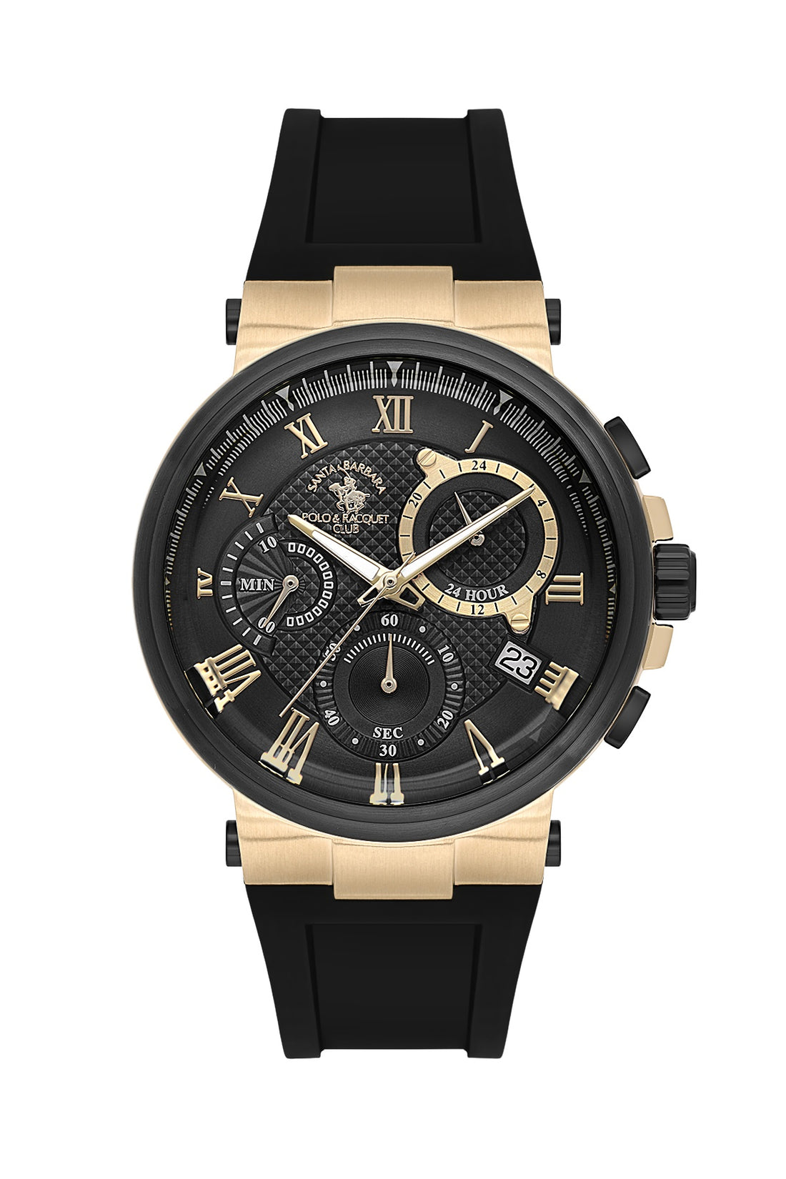 Santa Barbara Polo &amp; Racquet Club Quartz Black Dial Analog Watch For - Gents SB.5.10008-4