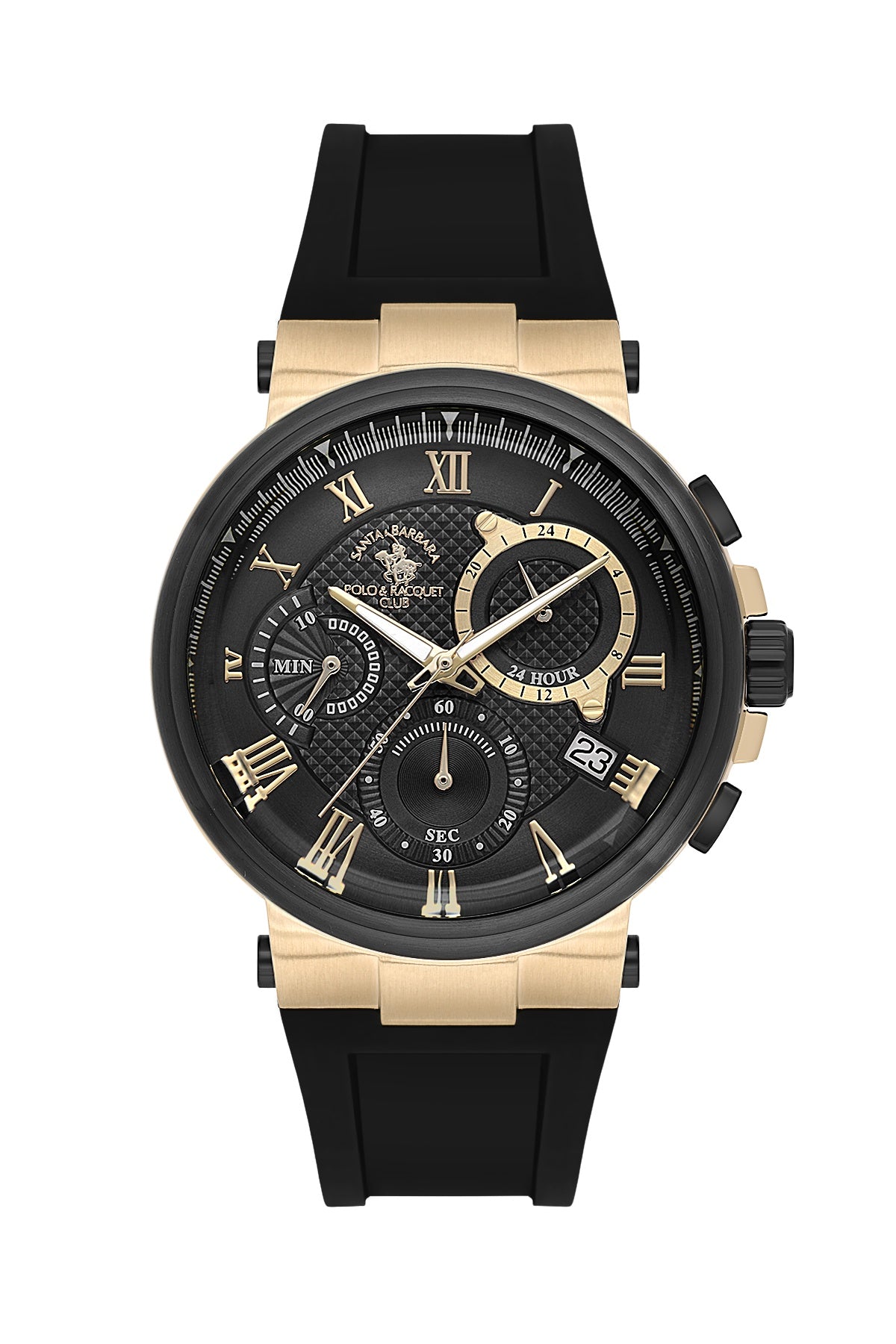 Santa Barbara Polo &amp; Racquet Club Quartz Black Dial Analog Watch For - Gents SB.5.10008-4