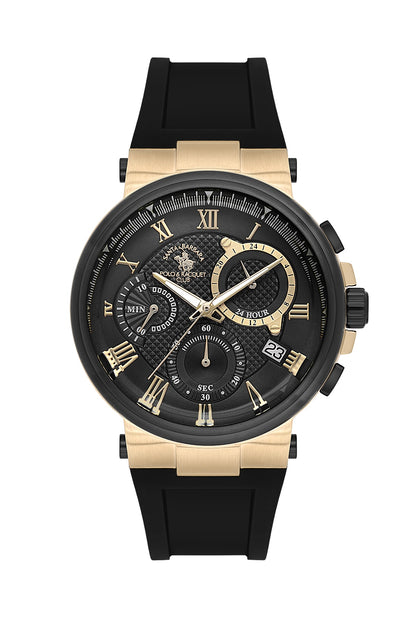 Santa Barbara Polo &amp; Racquet Club Quartz Black Dial Analog Watch For - Gents SB.5.10008-4