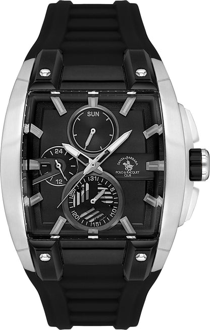 Santa Barbara Polo &amp; Racquet Club  Quartz Black Dial Watch - For Gents SB.7.10002-1