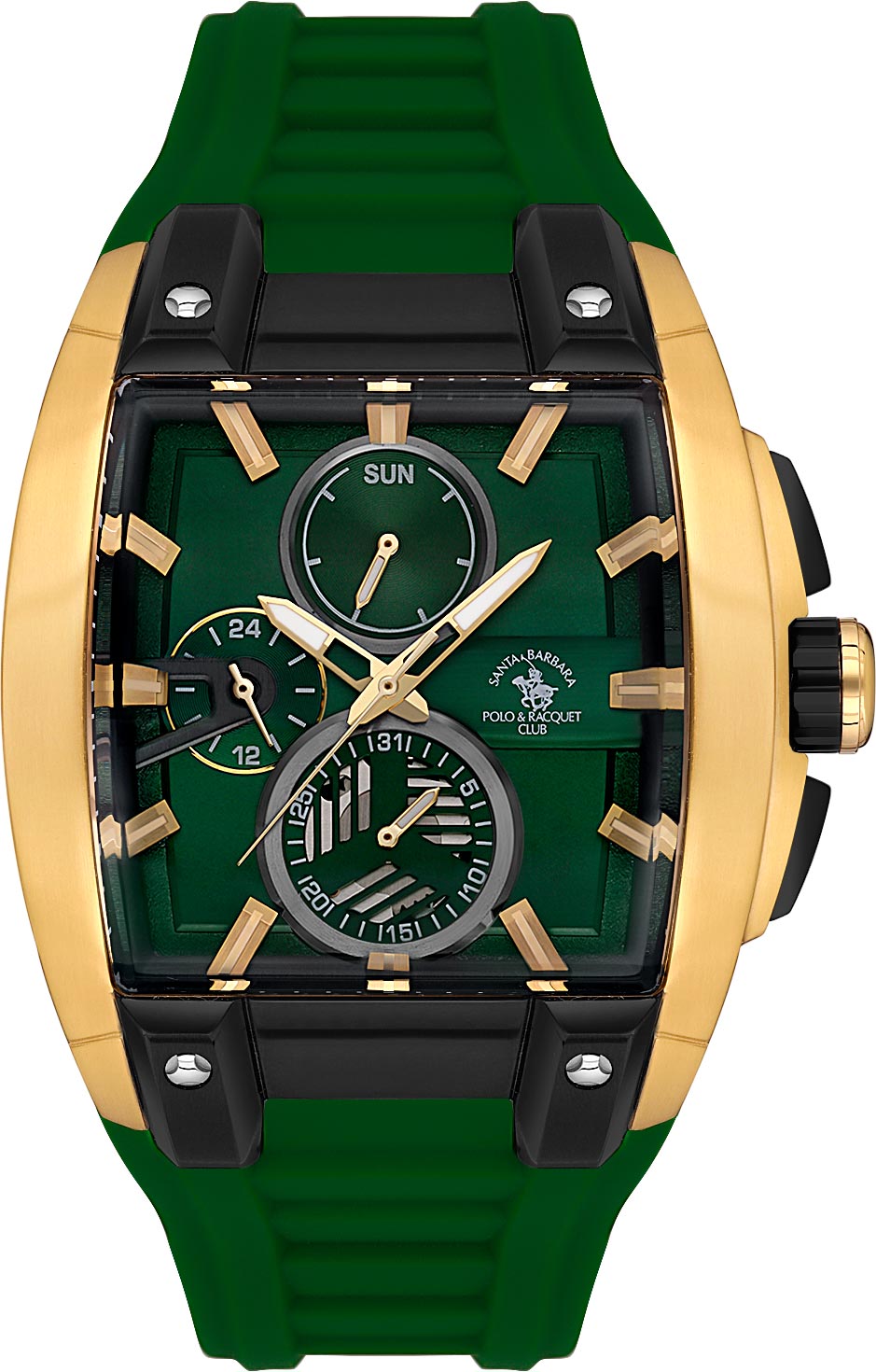 Santa Barbara Polo &amp; Racquet Club  Quartz Green Dial Watch - For Gents SB.7.10002-3