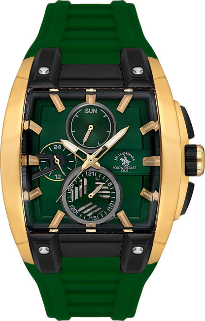 Santa Barbara Polo &amp; Racquet Club  Quartz Green Dial Watch - For Gents SB.7.10002-3