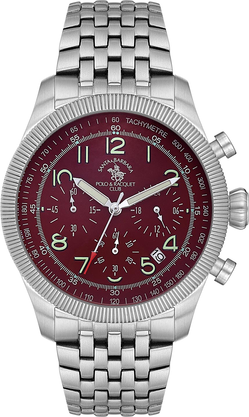 Santa Barbara Polo &amp; Racquet Club  Quartz Red Dial Watch - For Gents SB.8.10007-2