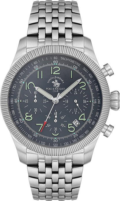 Santa Barbara Polo &amp; Racquet Club  Quartz Grey Dial Watch - For Gents SB.8.10007-3