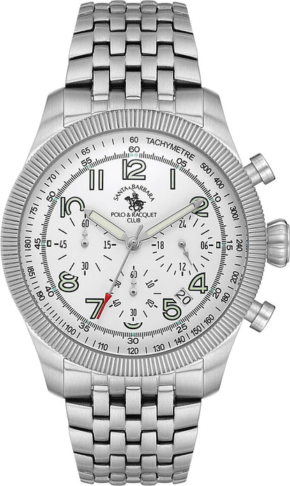 Santa Barbara Polo &amp; Racquet Club  Quartz White Dial Watch - For Gents SB.8.10007-4