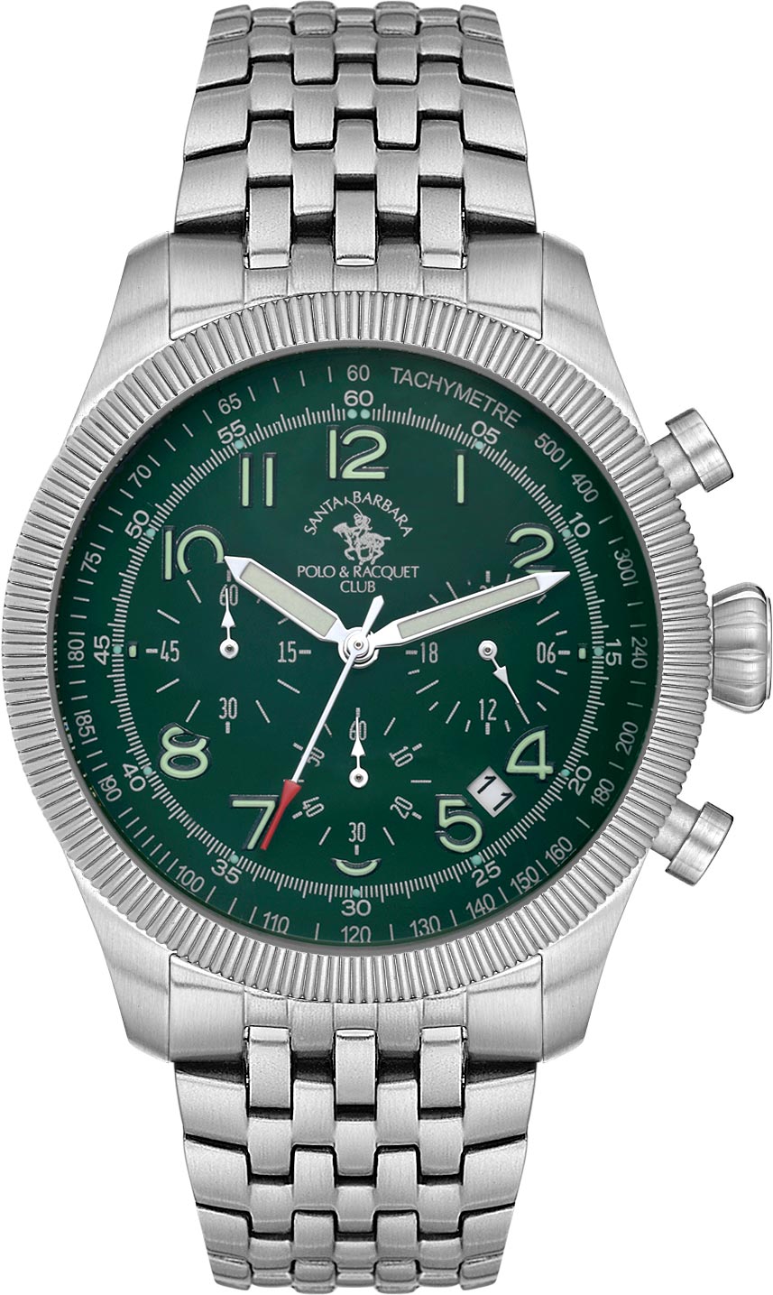 Santa Barbara Polo &amp; Racquet Club  Quartz Green Dial Watch - For Gents SB.8.10007-5