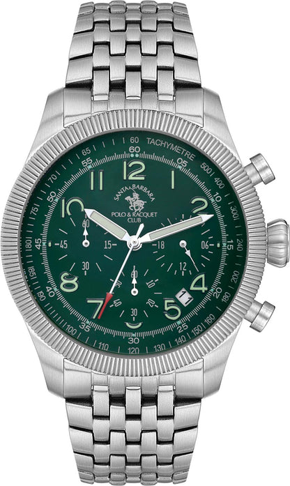 Santa Barbara Polo &amp; Racquet Club  Quartz Green Dial Watch - For Gents SB.8.10007-5