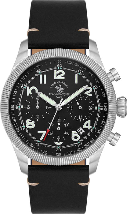Santa Barbara Polo &amp; Racquet Club  Quartz Black Dial Watch - For Gents SB.8.10008-2