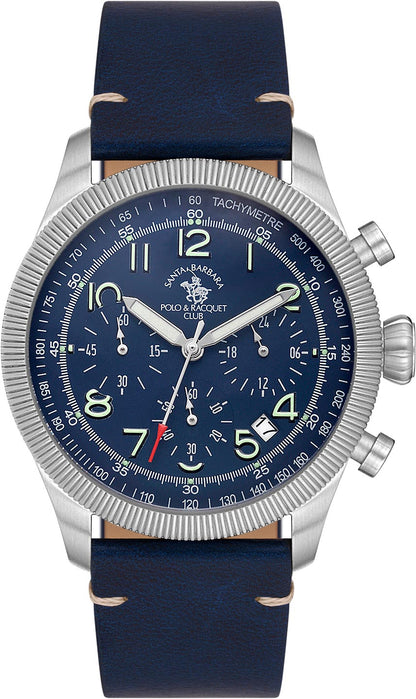 Santa Barbara Polo &amp; Racquet Club  Quartz Blue Dial Watch - For Gents SB.8.10008-3