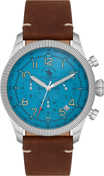 Santa Barbara Polo &amp; Racquet Club  Quartz Blue Dial Watch - For Gents SB.8.10008-4