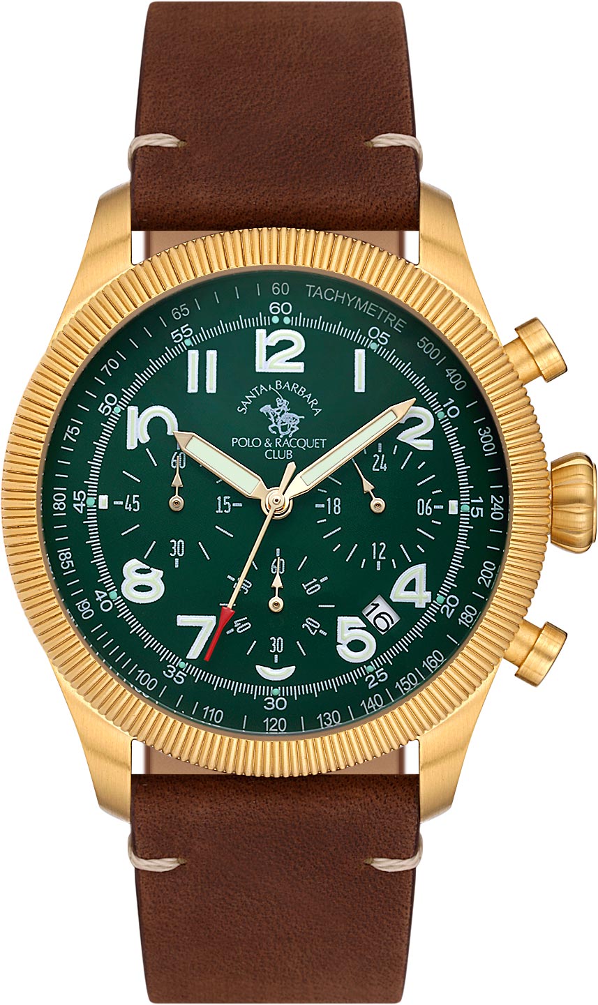 Santa Barbara Polo &amp; Racquet Club  Quartz Green Dial Watch - For Gents SB.8.10008-5