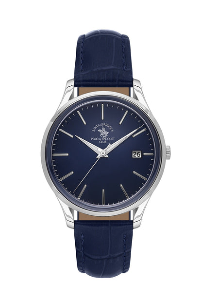 SANTA BARBARA POLO &amp; RACQUET CLUB Quartz Miyota 2317 Movement Blue Dial Analouge Watch For- Gents SB.8.10011-3